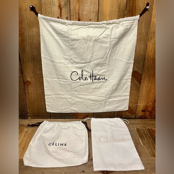 Chloe, Celine and Cole Haan. Set of 3 Purse Dust Bags. - Picture 8 of 10